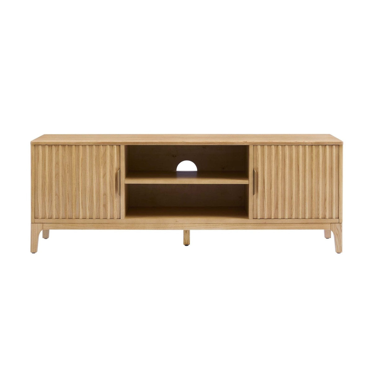 Elena TV Unit for TVs up to 60" - Light Wood - Wood Veneer – Feather & Black