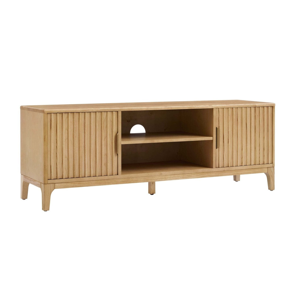 Elena TV Unit for TVs up to 60" - Light Wood - Wood Veneer – Feather & Black