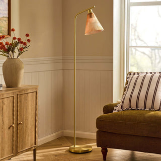 Ella Glass Conical Striped Floor Lamp - Amber – Feather & Black