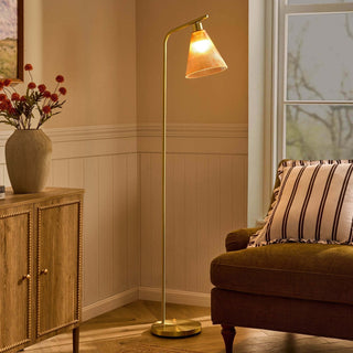 Ella Glass Conical Striped Floor Lamp - Amber – Feather & Black