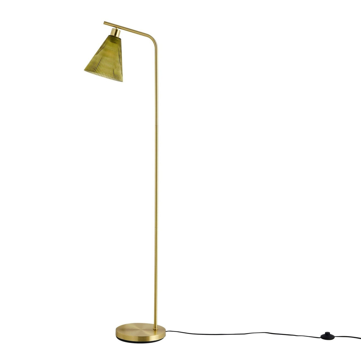 Ella Glass Conical Striped Floor Lamp - Green – Feather & Black