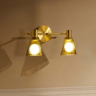 Ella Glass Conical Striped Wall Light - Green – Black & Feather