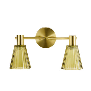 Ella Glass Conical Striped Wall Light - Green – Black & Feather