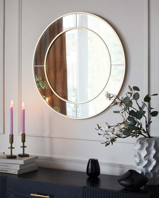 Elton Medium Round Laura Ashley Wall Mirror Gold