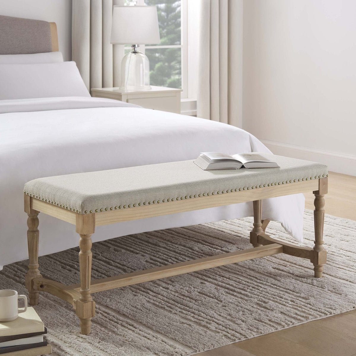 Emley Bench - Stone Grey – Black & Feather