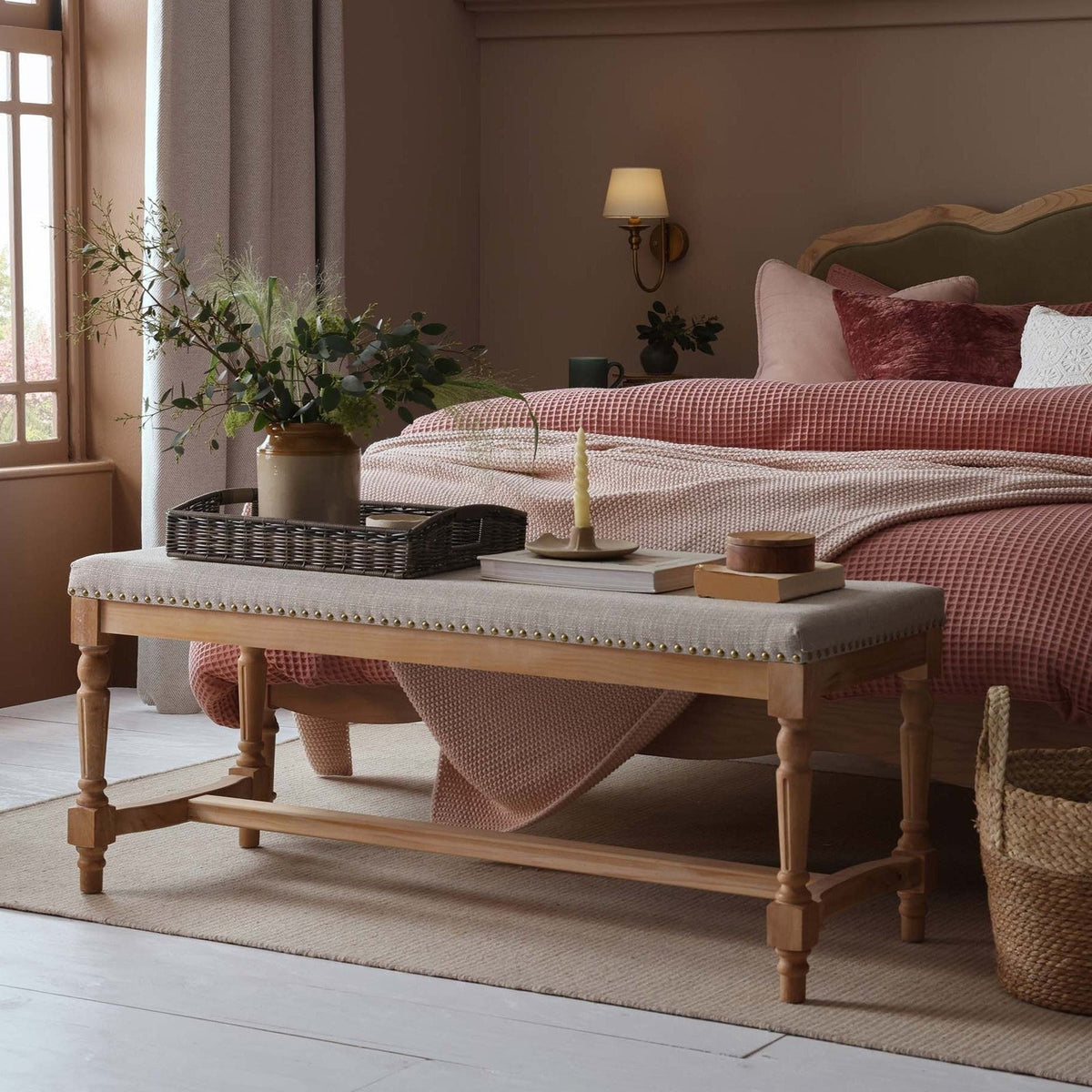 Emley Bench - Stone Grey – Black & Feather