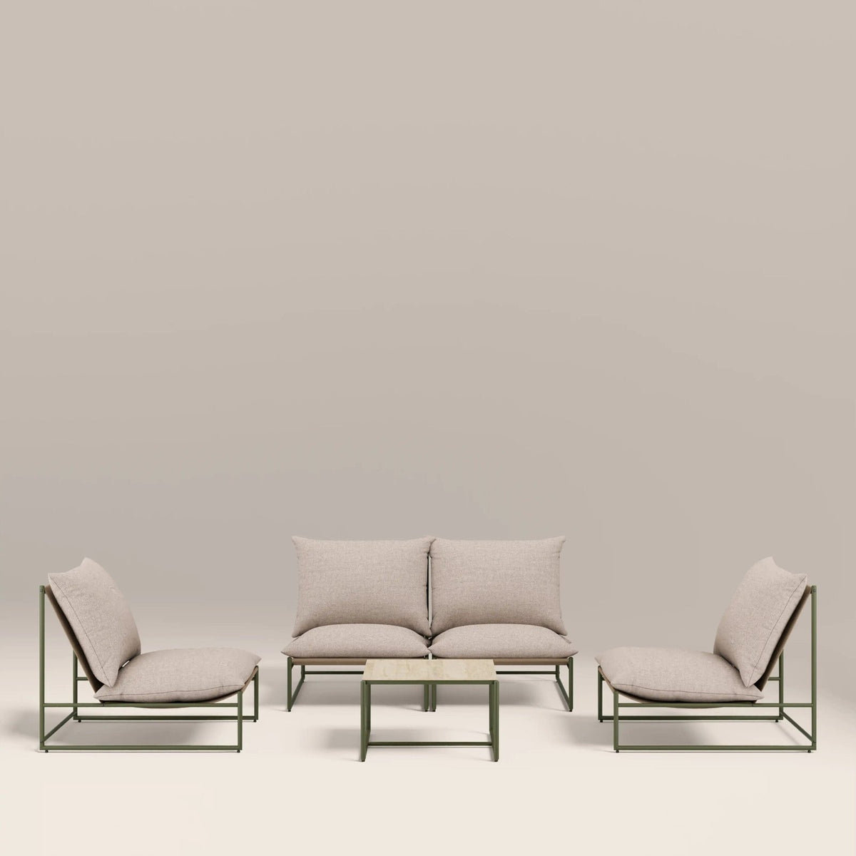 Enzo Garden Sofa Set Laura Ashley | Natural & Moss Green