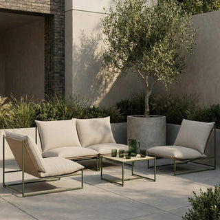 Enzo Garden Sofa Set Laura Ashley | Natural & Moss Green