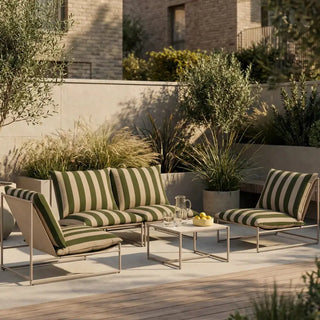 Enzo Garden Sofa Set | Moss Green Stripe & Taupe – Laura Ashley UK
