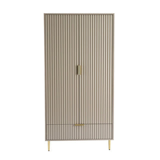 Evie 2 Door Wardrobe with Drawers - Taupe – Black & Feather