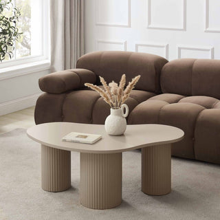 Evie Irregular Coffee Table - Taupe – Black & Feather