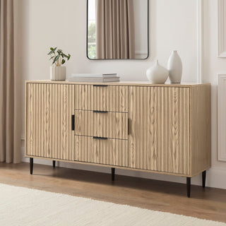 Evie Sideboard with Drawers - Wood Effect – Feather & Black