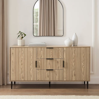 Evie Sideboard with Drawers - Wood Effect – Feather & Black