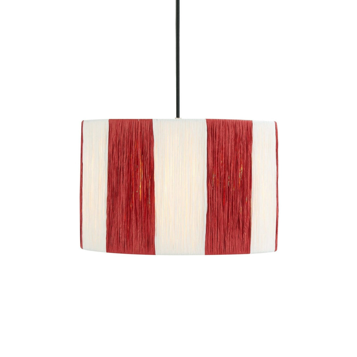 Feather & Black Abi Raffia Stripe Ceiling Shade - Red