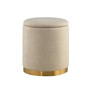 Feather & Black Adelaide Gold Base Storage Stool - Beige