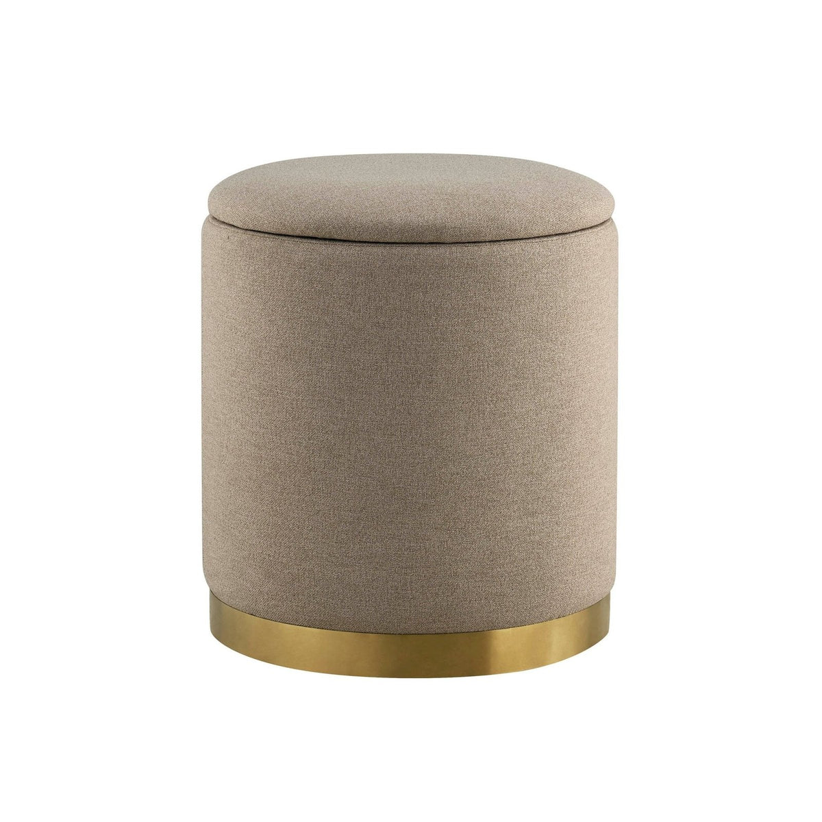 Feather & Black Adelaide Gold Base Storage Stool - Oatmeal