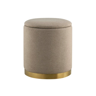 Feather & Black Adelaide Gold Base Storage Stool - Oatmeal