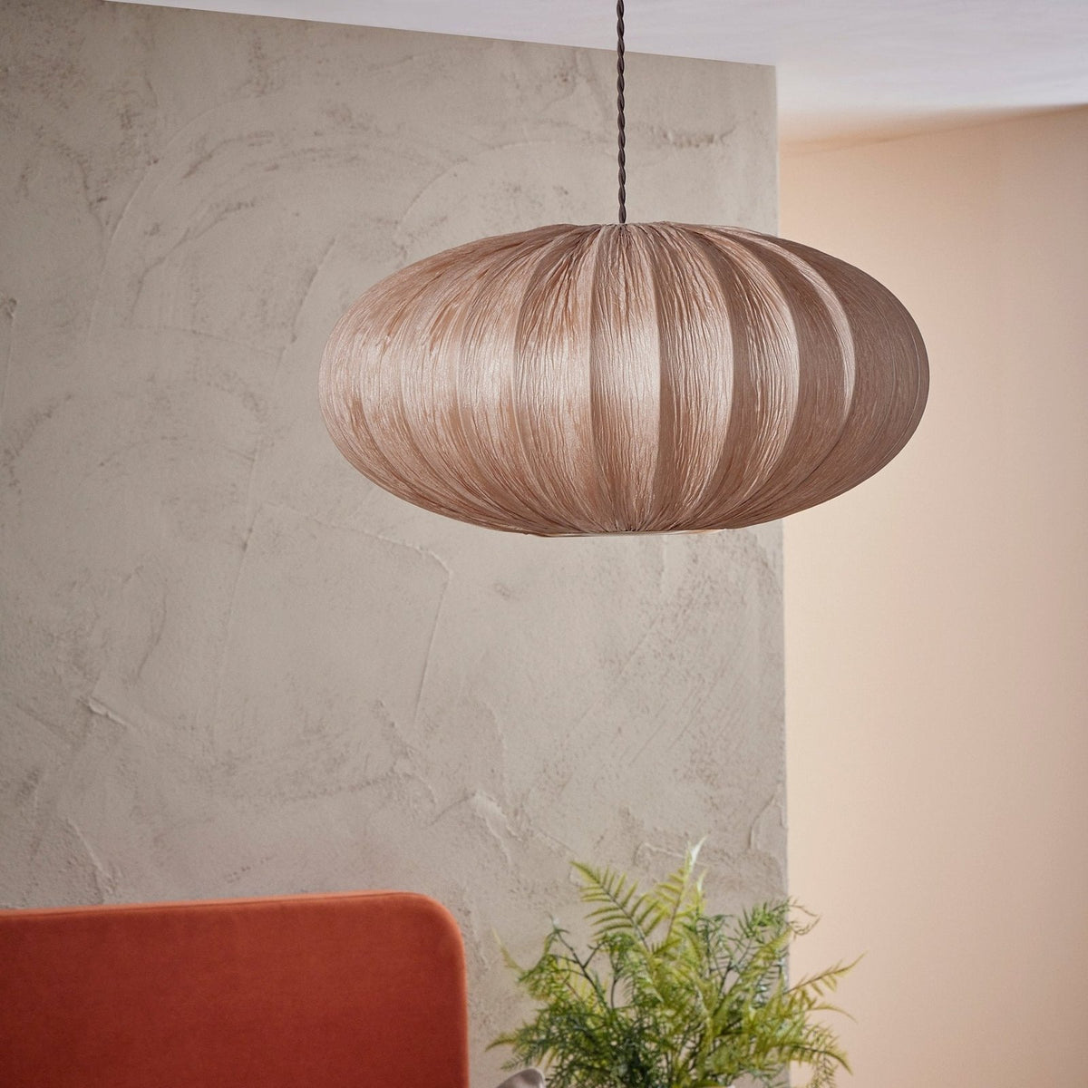 Feather & Black Akari Origami Easy-Fit Ceiling Light Shade - Natural