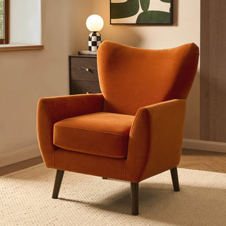 Feather & Black Alia Accent Chair - Bright Orange