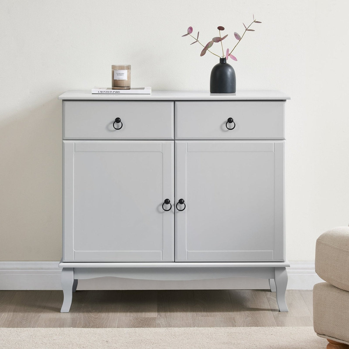 Feather & Black Amelie Sideboard - Light Grey