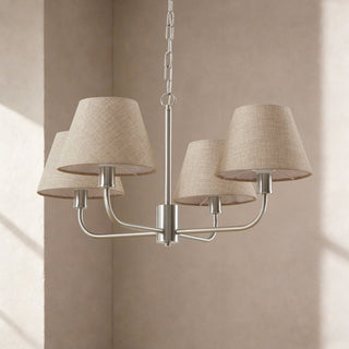 Feather & Black April 4 Light Pendant Chandelier - Grey/ Silver