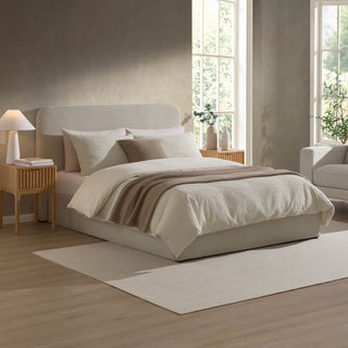 Feather & Black Ascot Ottoman Storage Bed - Natural