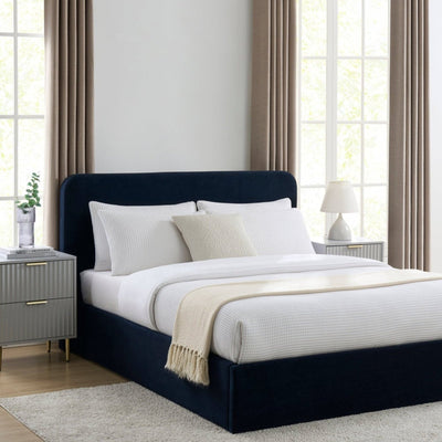 Feather & Black Ascot Ottoman Storage Bed - Navy