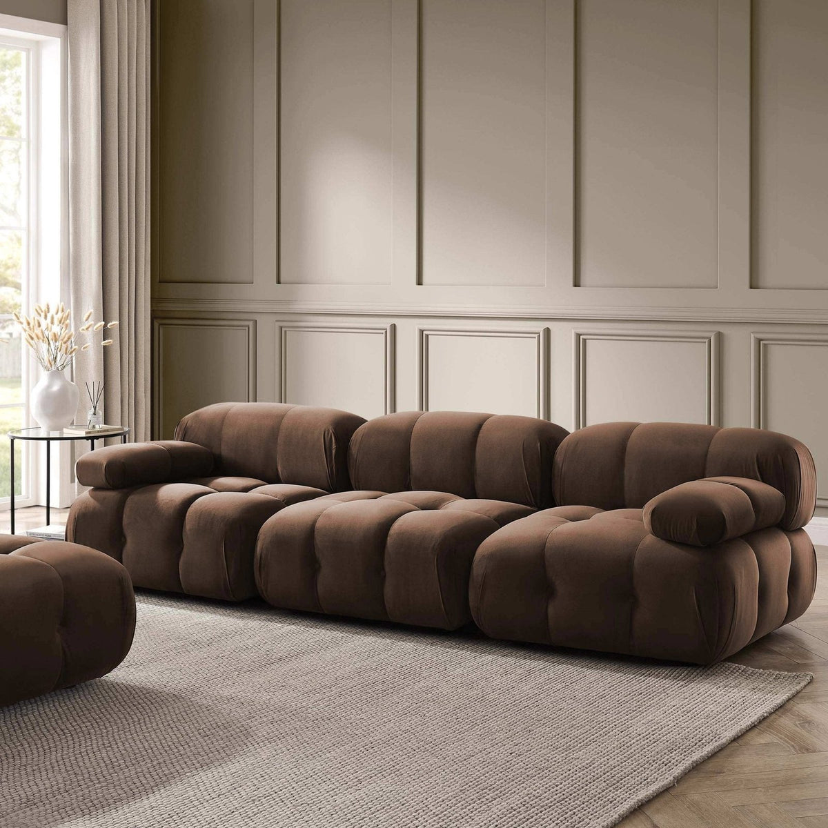 Feather & Black Bondi 3 Seater Sofa - Cappuccino