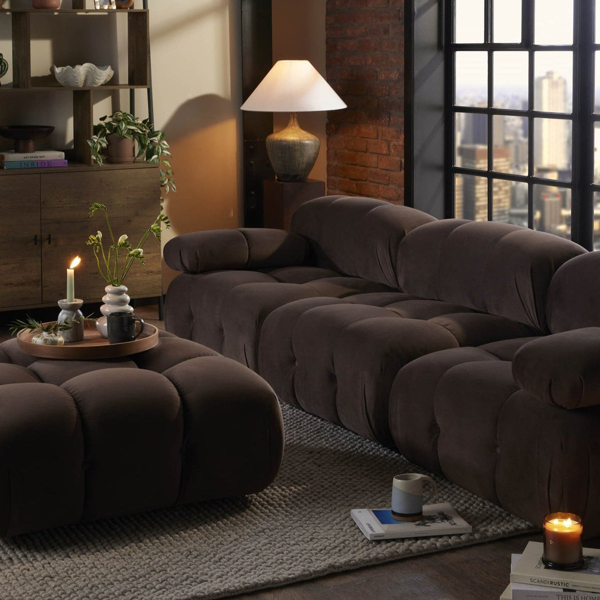 Feather & Black Bondi 3 Seater Sofa - Cappuccino
