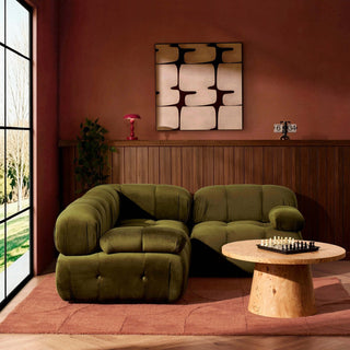 Feather & Black Bondi Small Corner Sofa - Rich Green