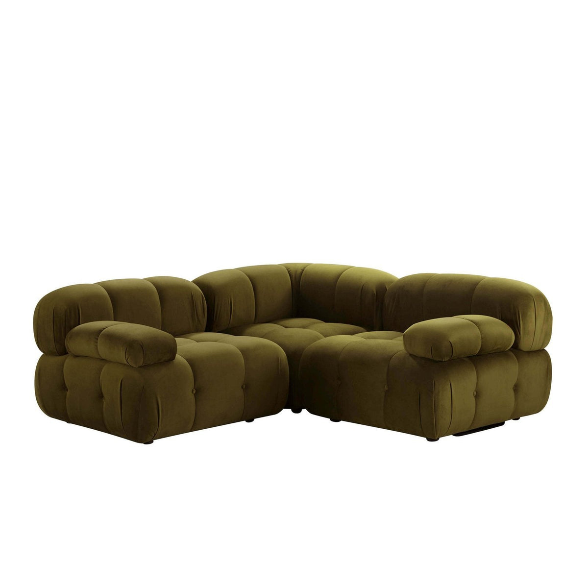 Feather & Black Bondi Small Corner Sofa - Rich Green