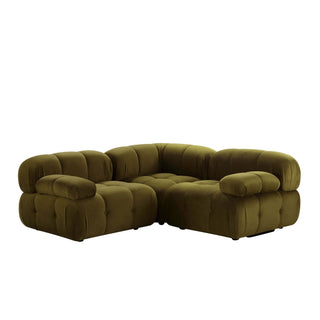 Feather & Black Bondi Small Corner Sofa - Rich Green