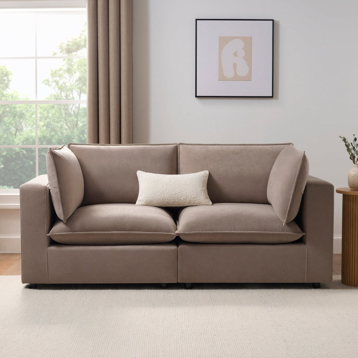 Feather & Black Boston 2 Seater Sofa - Sand