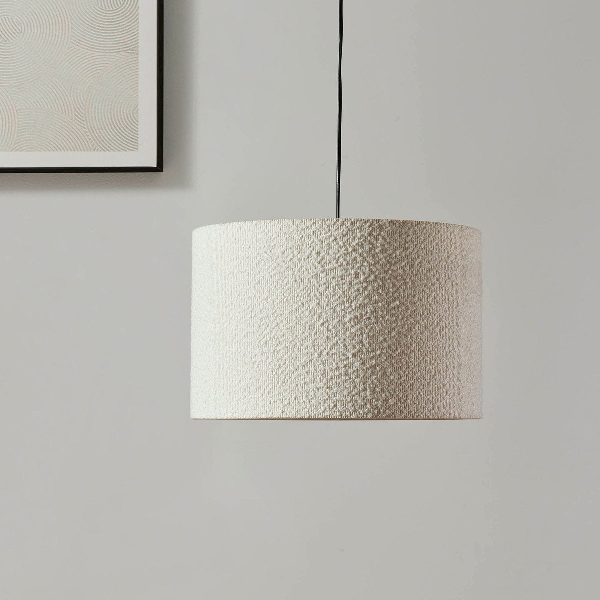 Feather & Black Boucle Ceiling Shade - Ecru