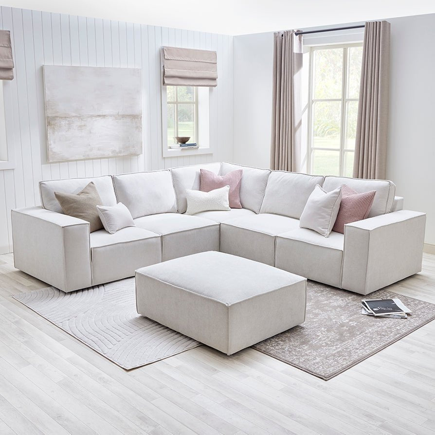 Feather & Black Brooklyn Large Right Hand Corner Sofa - Ivory
