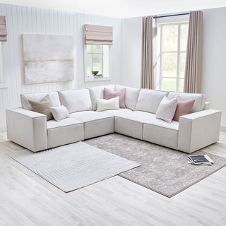 Feather & Black Brooklyn Large Right Hand Corner Sofa - Ivory