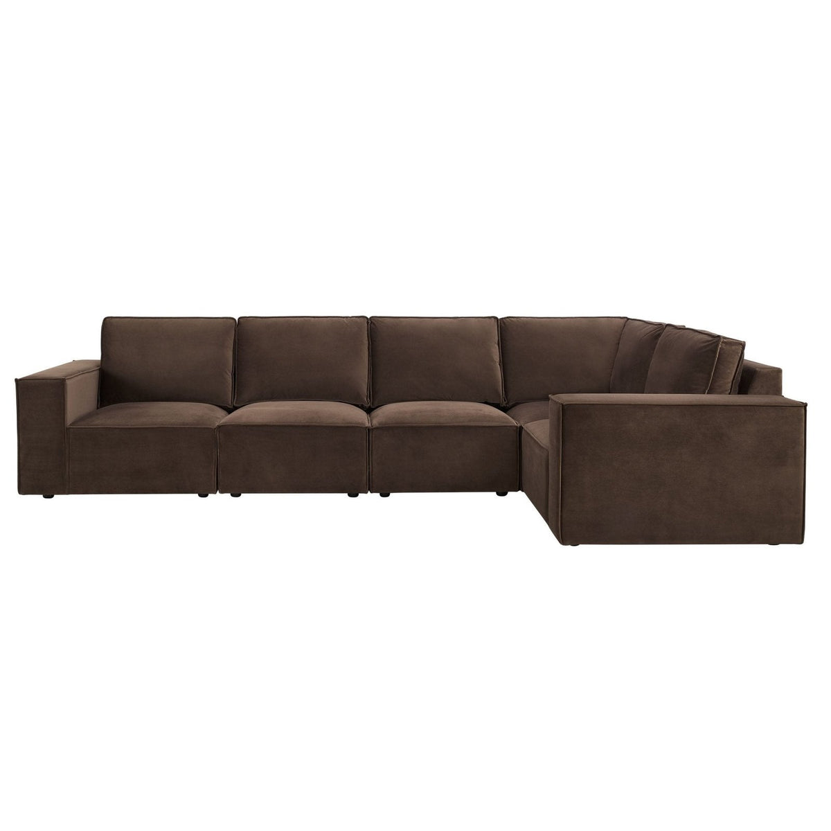Feather & Black Brooklyn Large Right Hand L-Shape Sofa - Cappuccino