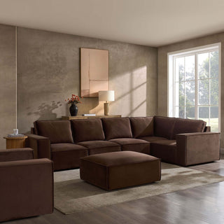 Feather & Black Brooklyn Large Right Hand L-Shape Sofa - Cappuccino