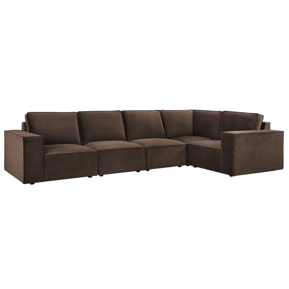 Feather & Black Brooklyn Large Right Hand L-Shape Sofa - Cappuccino