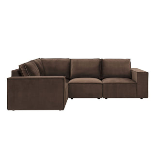 Feather & Black Brooklyn Small Left Hand L-Shape Sofa - Cappuccino
