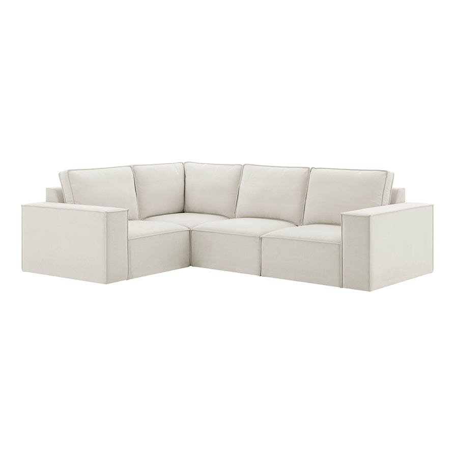 Feather & Black Brooklyn Small Left Hand L-Shape Sofa - Ivory