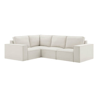 Feather & Black Brooklyn Small Left Hand L-Shape Sofa - Ivory