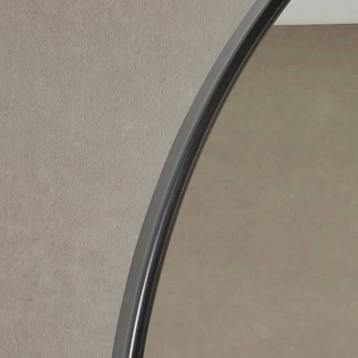 Feather & Black Circle Wall Mirror - Black