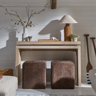 Feather & Black Delilah Pouffe - Textured Cappuccino