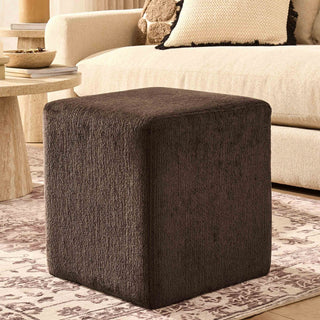 Feather & Black Delilah Pouffe - Textured Cappuccino