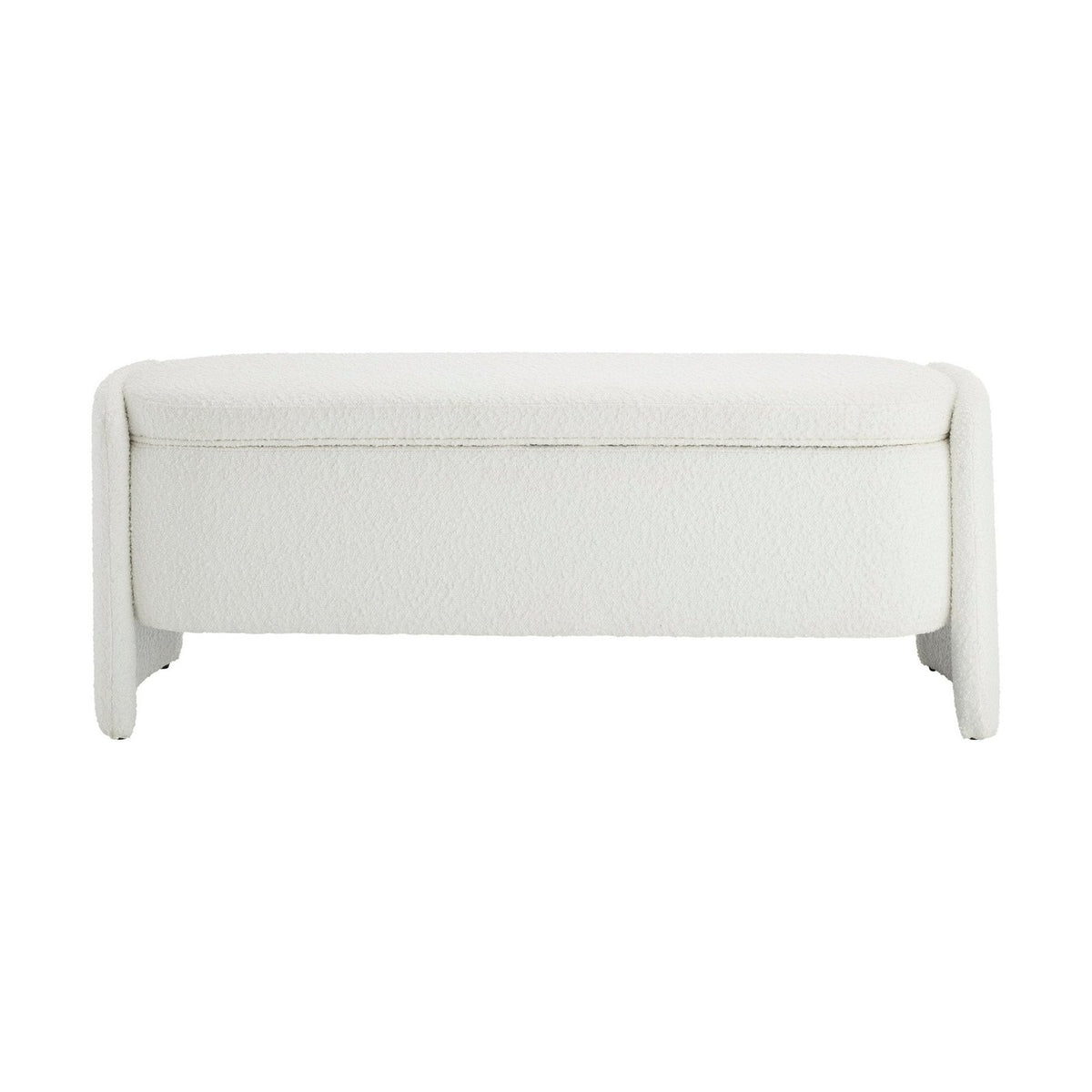 Feather & Black Didsbury Boucle Curved Storage Bench - Off White