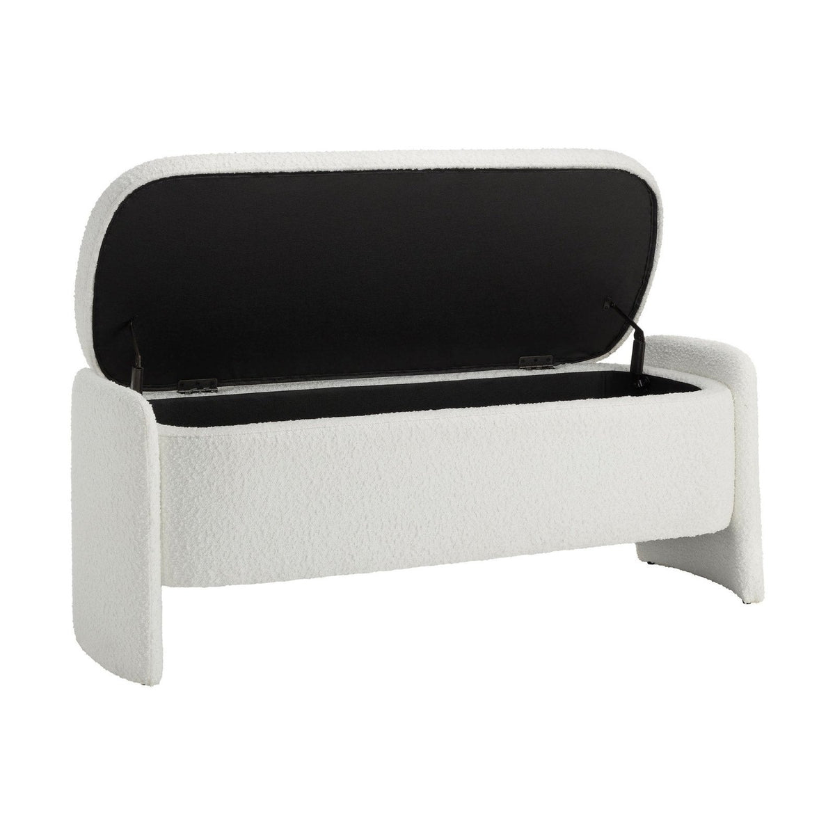 Feather & Black Didsbury Boucle Curved Storage Bench - Off White