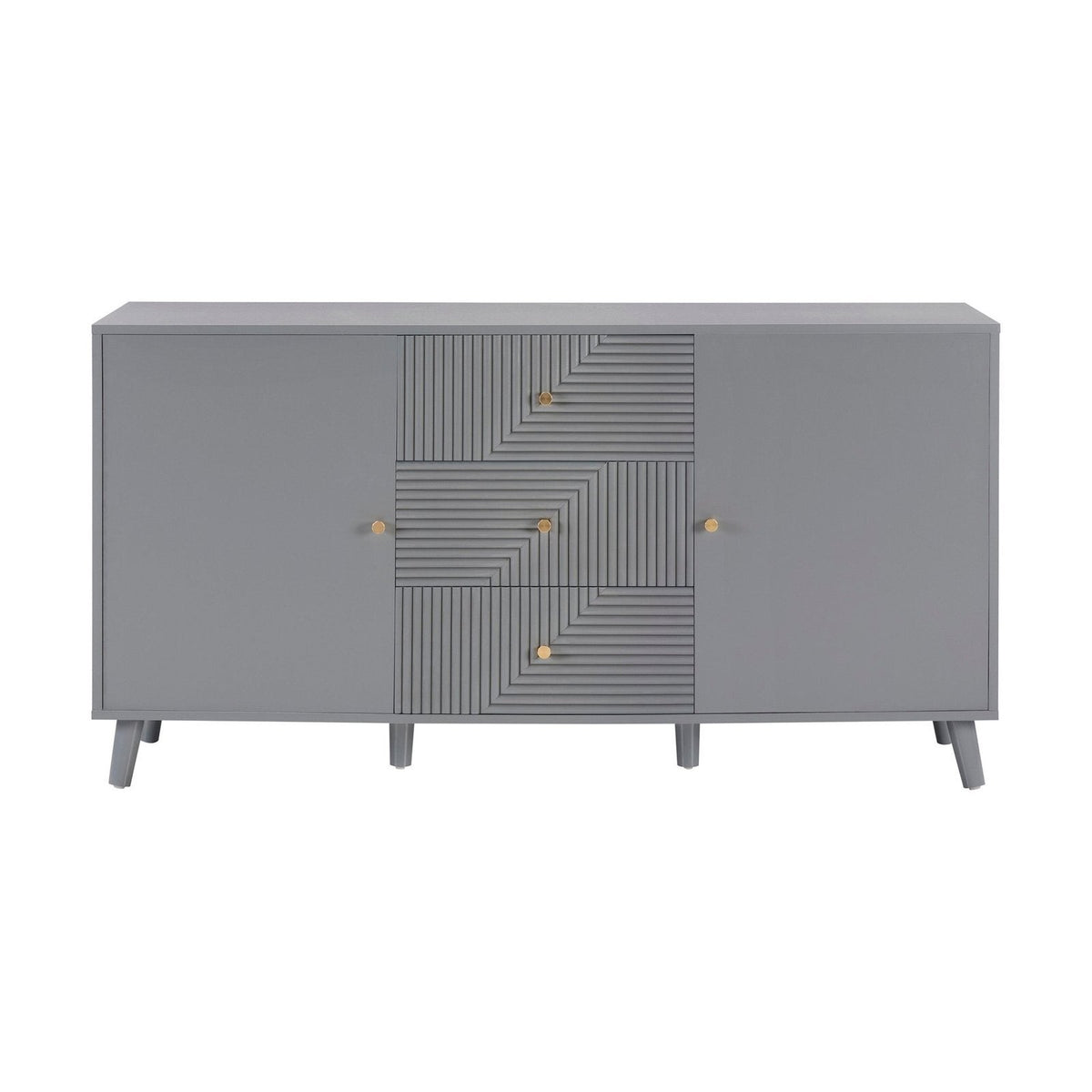 Feather & Black Dora Large Sideboard with Drawers - Light Grey