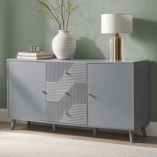 Feather & Black Dora Large Sideboard with Drawers - Light Grey