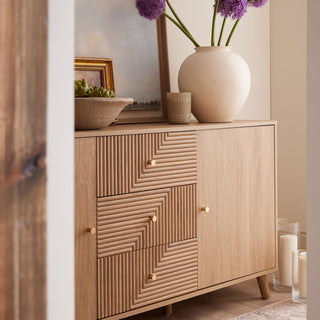 Feather & Black Dora Large Sideboard with Drawers - Light Wood